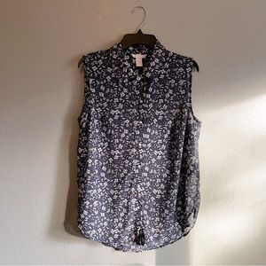 H&M Sheer Button Down High-Low Tank